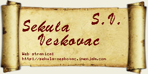 Sekula Veškovac vizit kartica